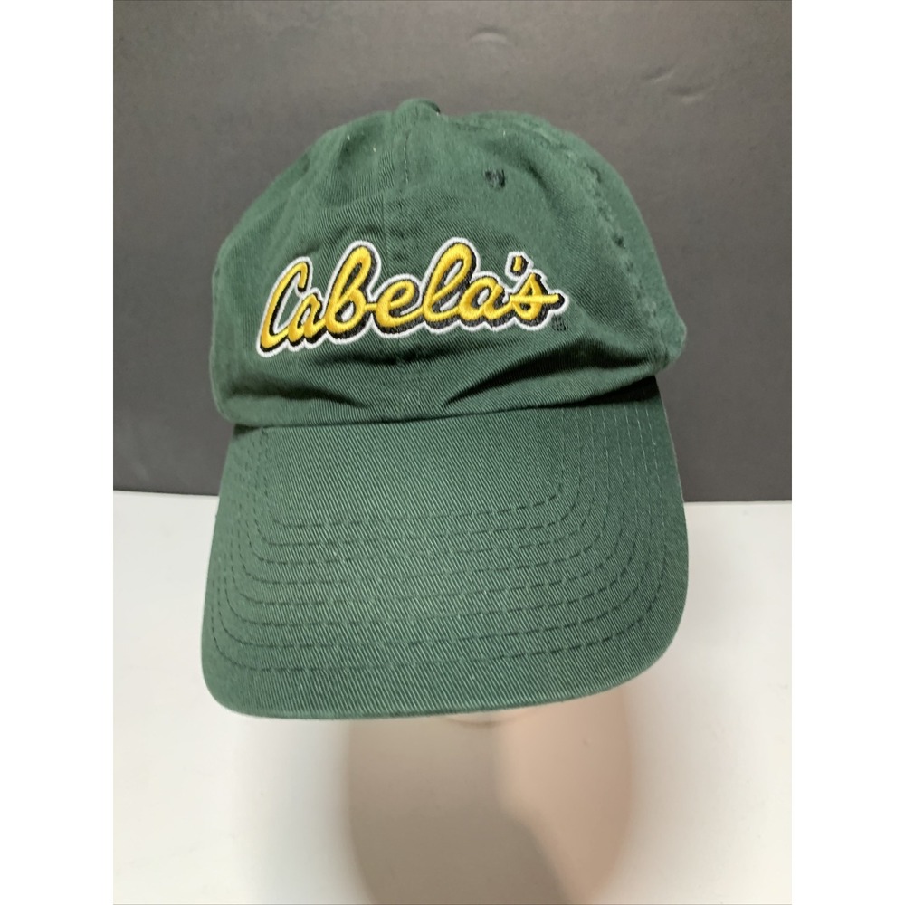 VTG Cabela's Hat Vintage Green Cotton Adjustable Ball Cap Embroiderd Store Logo
